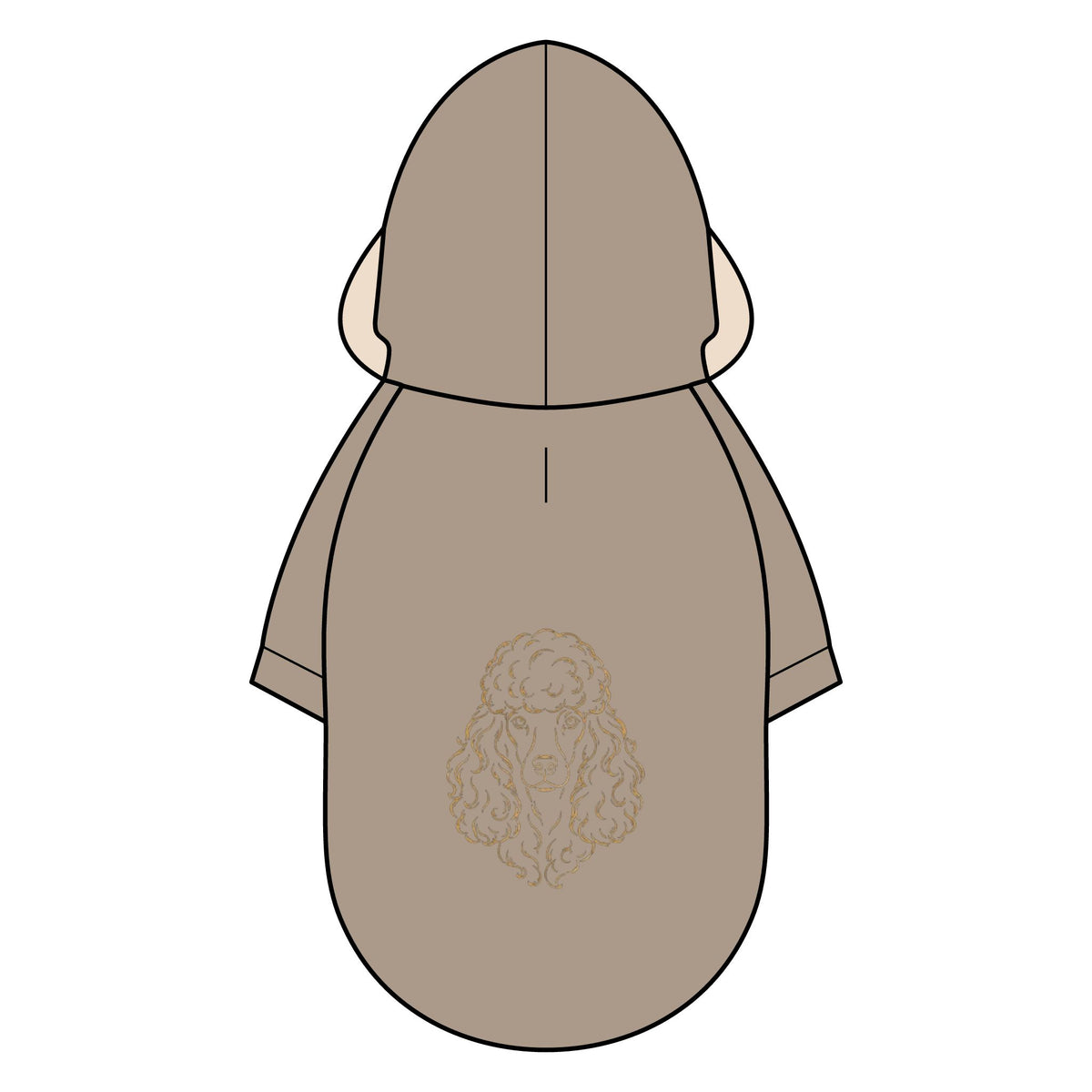 Pet Parka Jacket — Cozy Hooded Dog Coat with Floral Embroidered Back