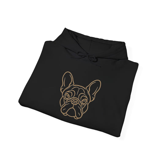 French Bulldog Outline Hoodie - Minimalist Paw Print Dog Lover Hoodie