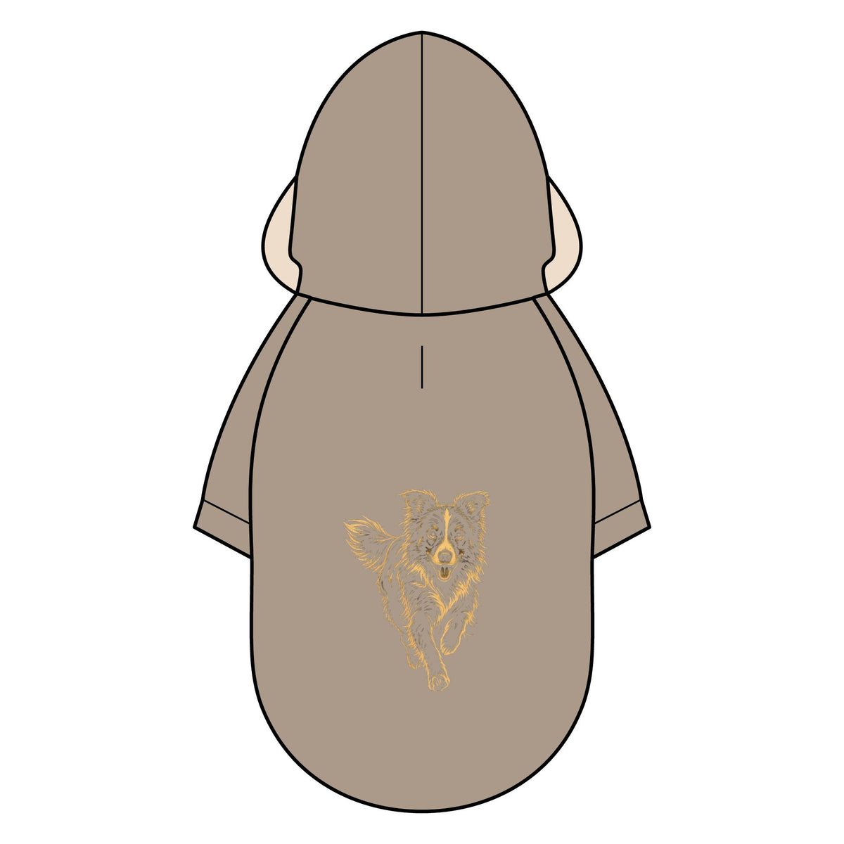 Pet Parka Jacket — Gold Foil Whimsical Fox Hoodie for Small Dogs