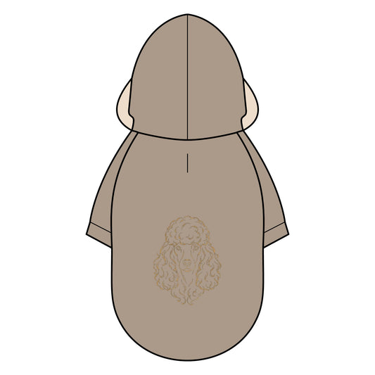 Pet Parka Jacket — Cozy Hooded Dog Coat with Floral Embroidered Back