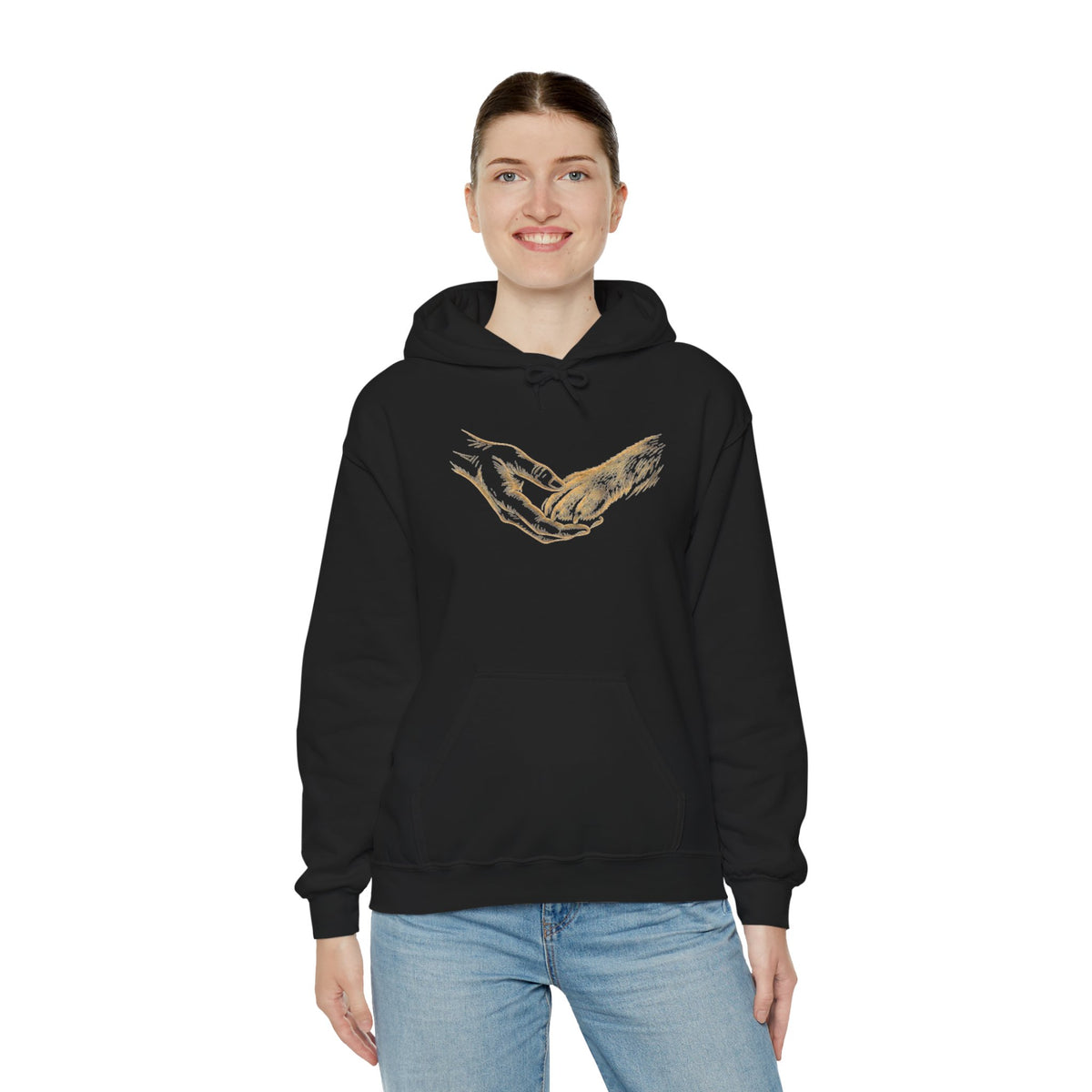 Prayer Hands Hoodie – Gold Vintage Religious Graphic Sweatshirt