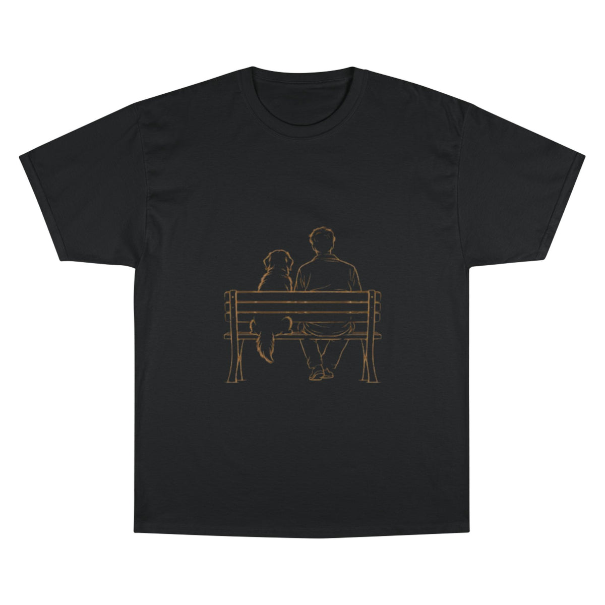 Champion T-Shirt — Minimal Couple on Bench Graphic Tee