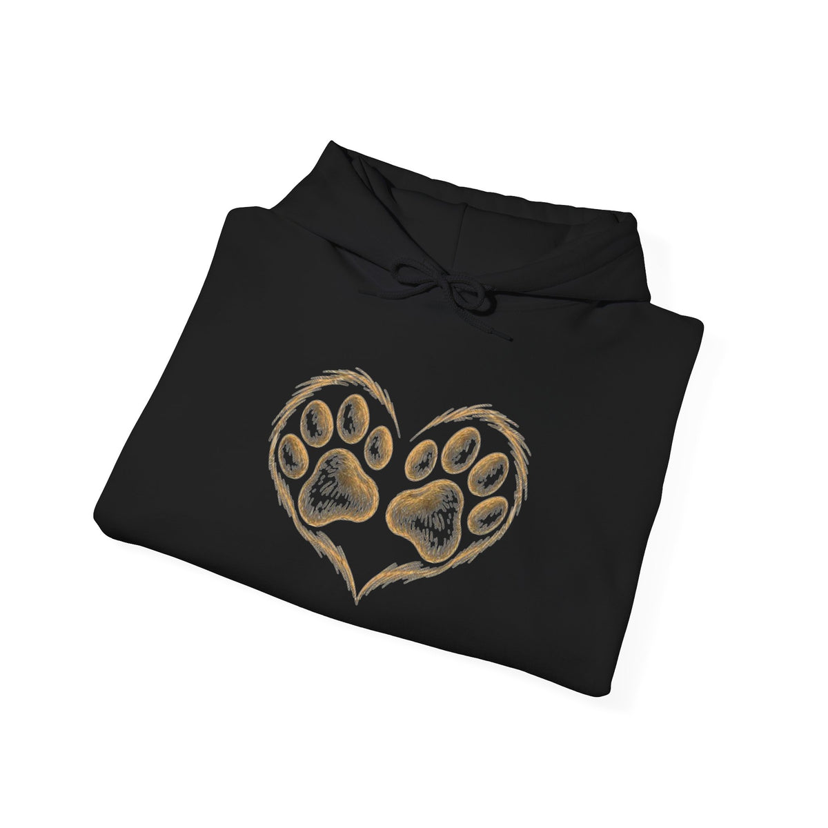 Paw Heart Hoodie – Cute Dog/Cat Paw Print Pullover for Pet Lovers