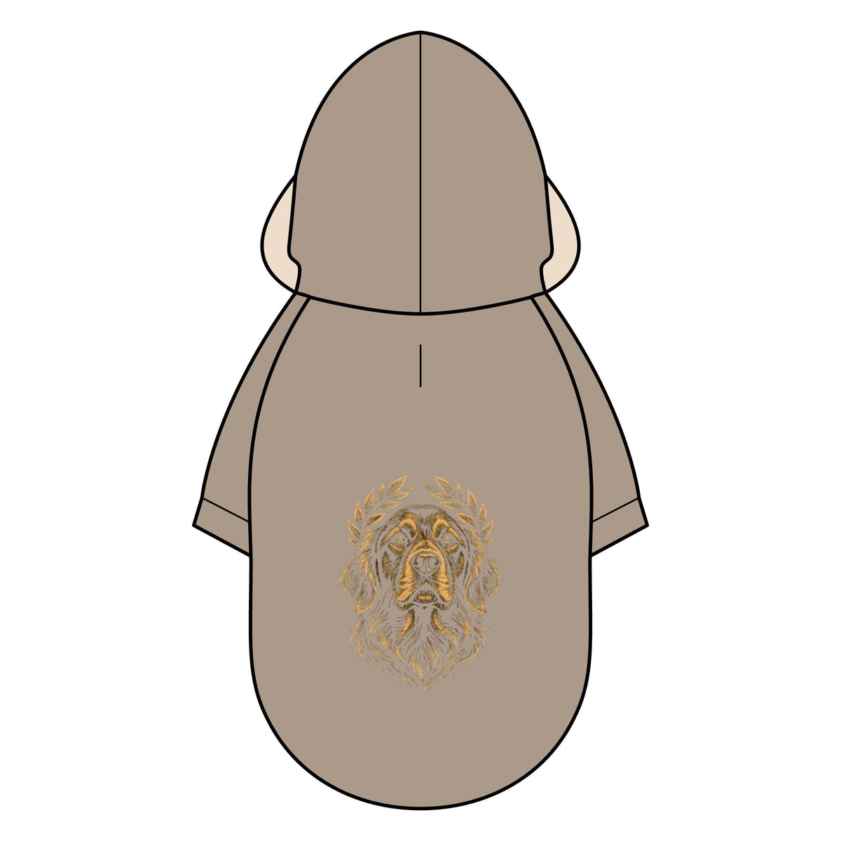 Dog Parka Jacket — Golden Lion Line Art Pet Hoodie