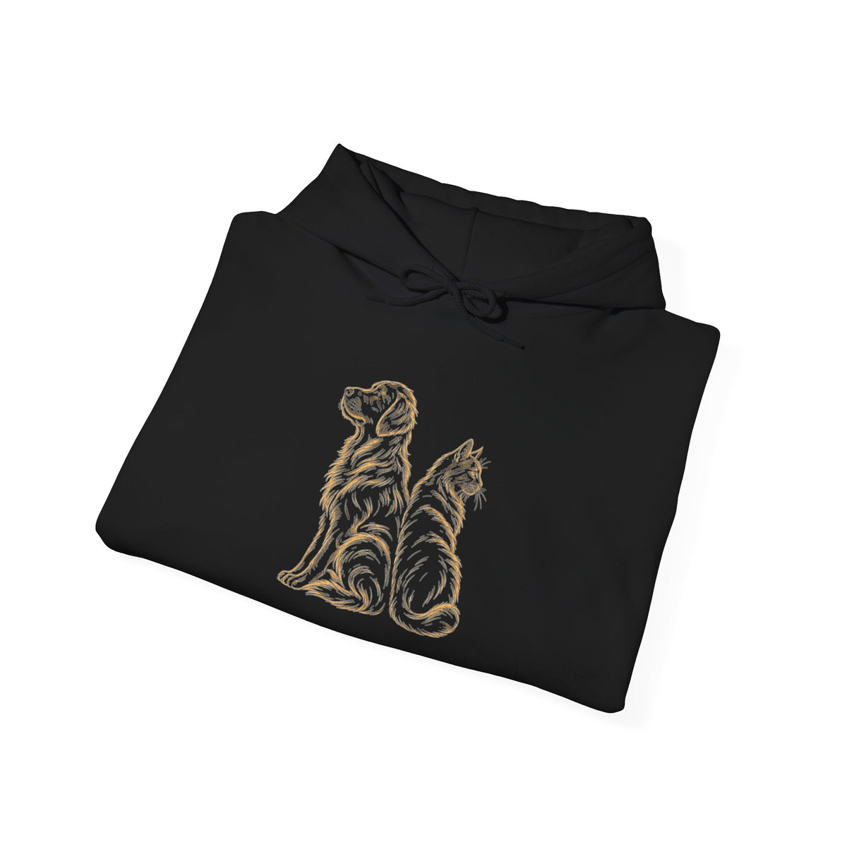 Golden Line Art Dog Hoodie — Minimalist Pet Lover Pullover