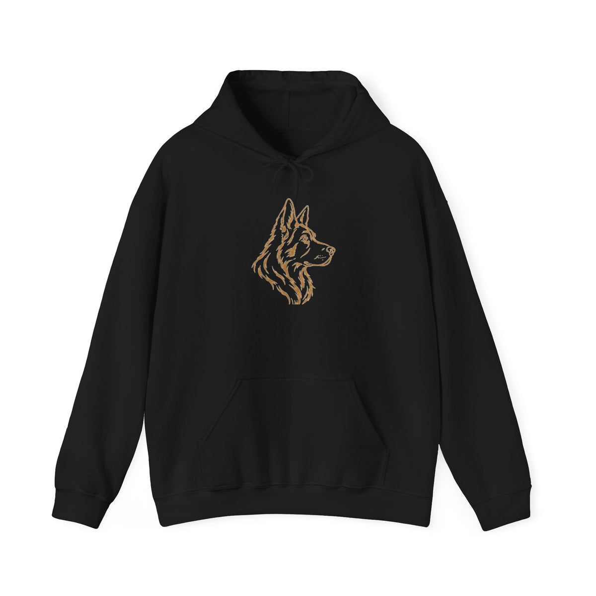 German Shepherd Outline Hoodie - Minimalist Dog Portrait Pullover