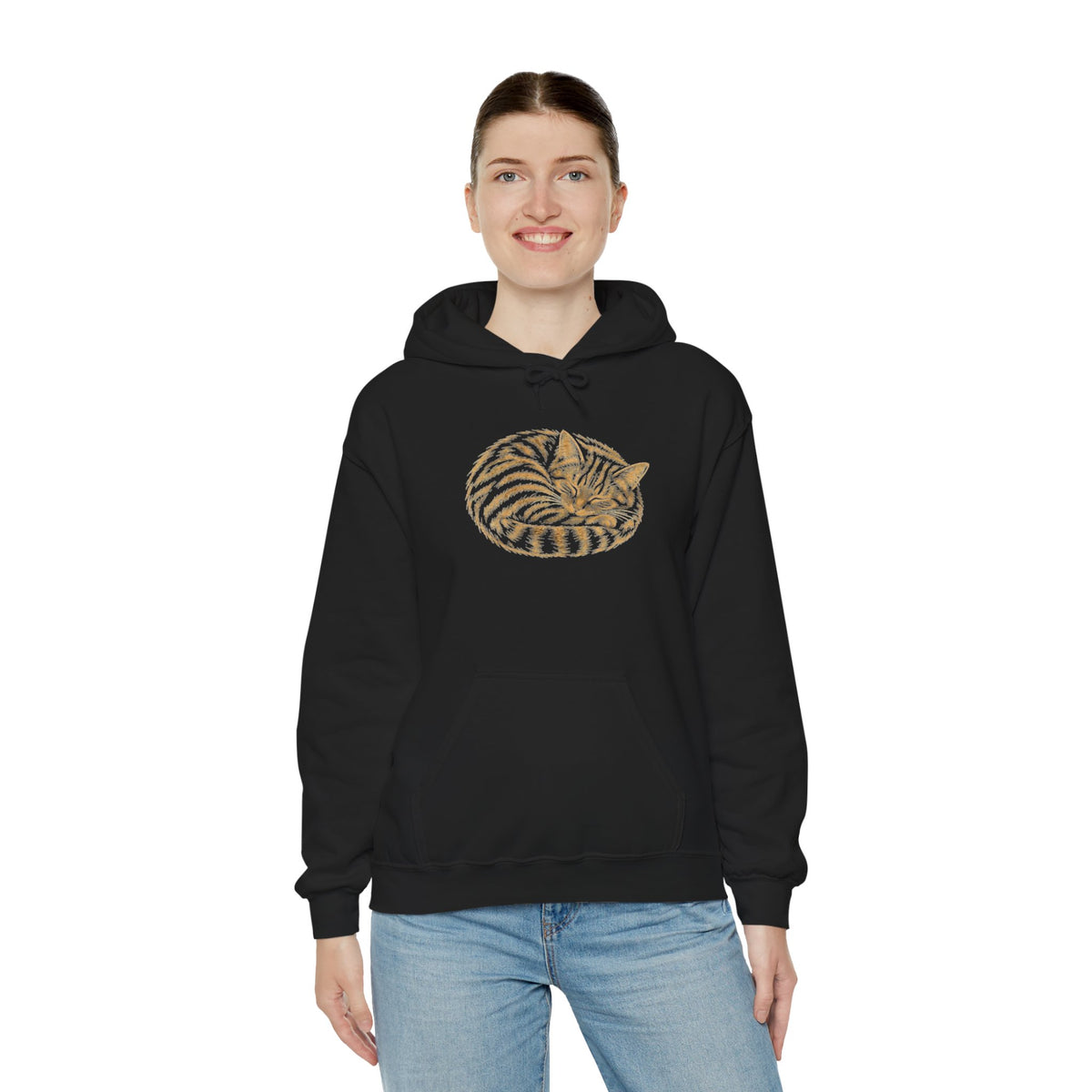 Sleeping Tabby Cat Hoodie – Cozy Cat Lover Sweatshirt