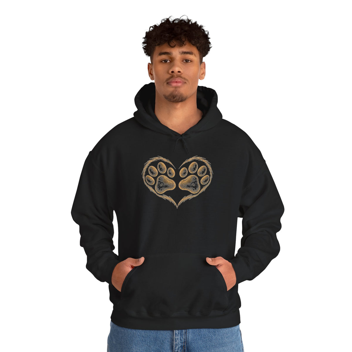 Paw Heart Hoodie – Cute Dog/Cat Paw Print Pullover for Pet Lovers
