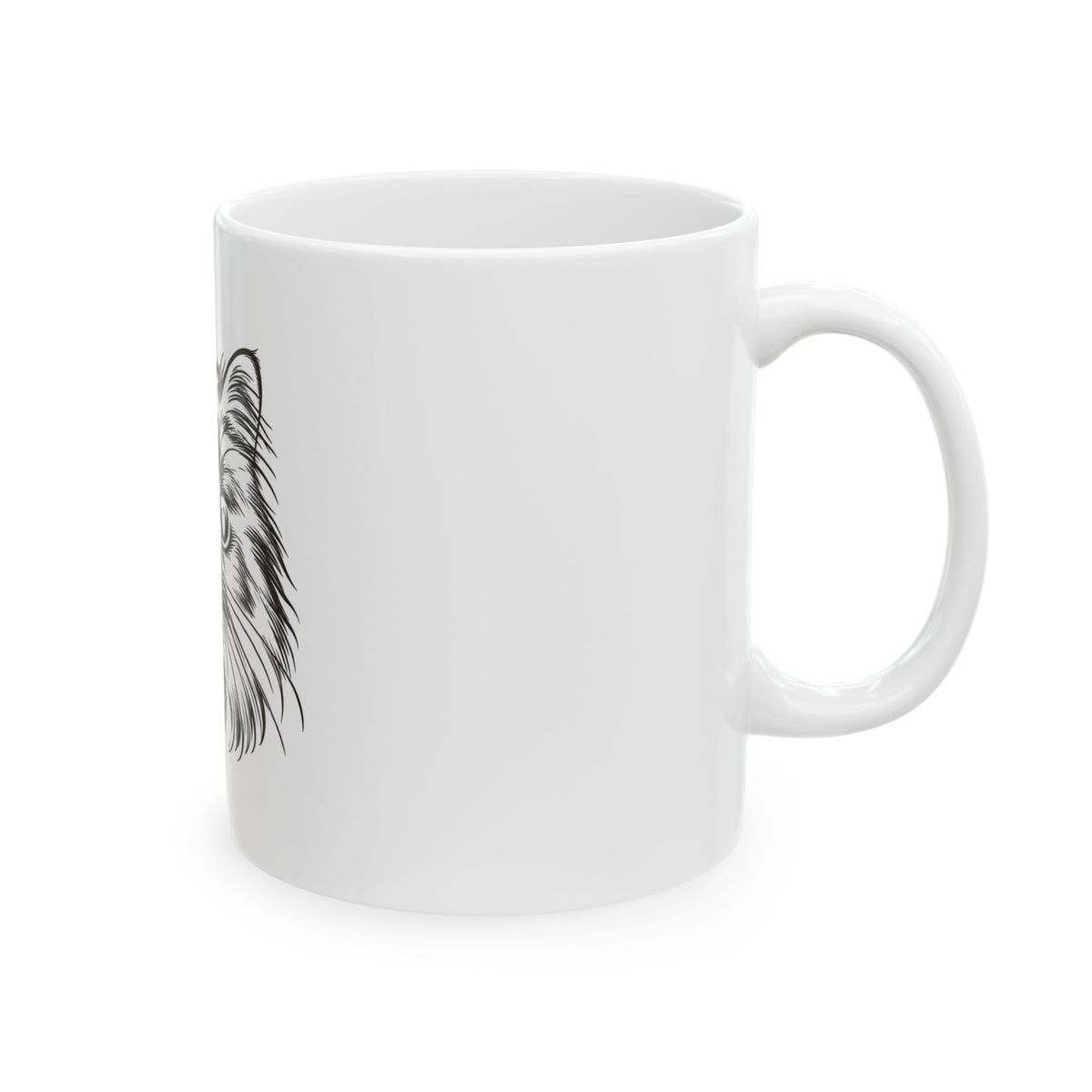 Black Cat Face Ceramic Mug — Artistic Cat Lover Coffee Cup (11oz, 15oz)