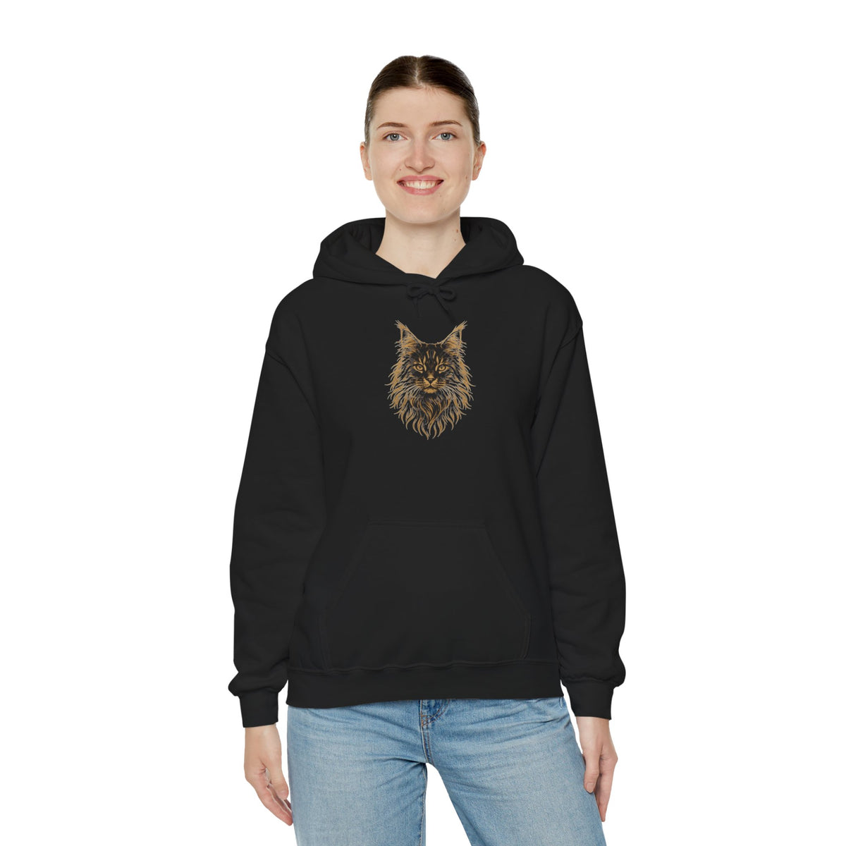 Lynx Spirit Hoodie — Detailed Golden Wildcat Graphic Sweatshirt