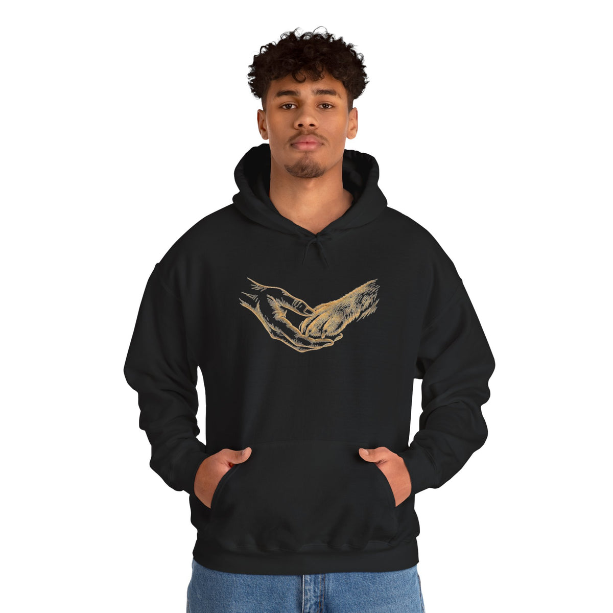 Prayer Hands Hoodie – Gold Vintage Religious Graphic Sweatshirt