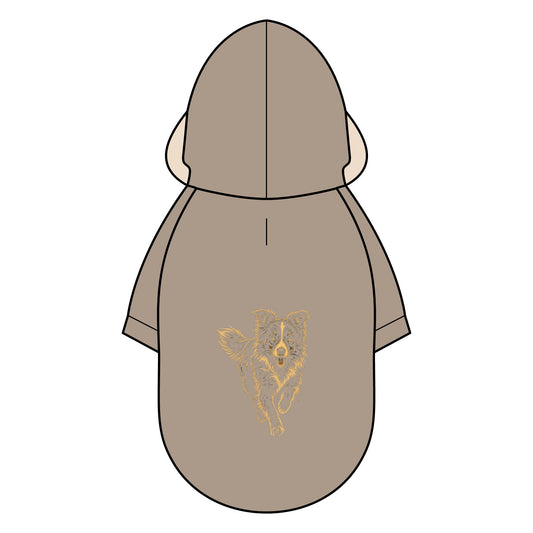 Pet Parka Jacket — Gold Foil Whimsical Fox Hoodie for Small Dogs