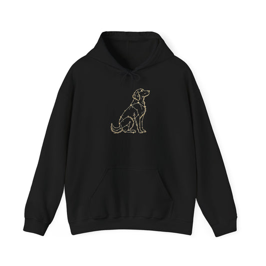 Golden Retriever Outline Hoodie — Minimalist Dog Lover Pullover