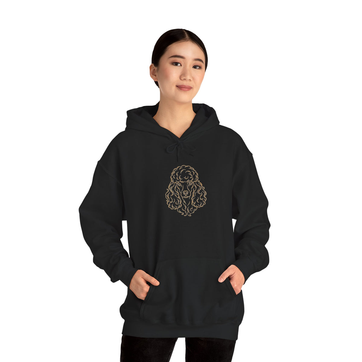 Celtic Knot Poodle Hoodie — Intricate Gold Dog Silhouette Sweatshirt