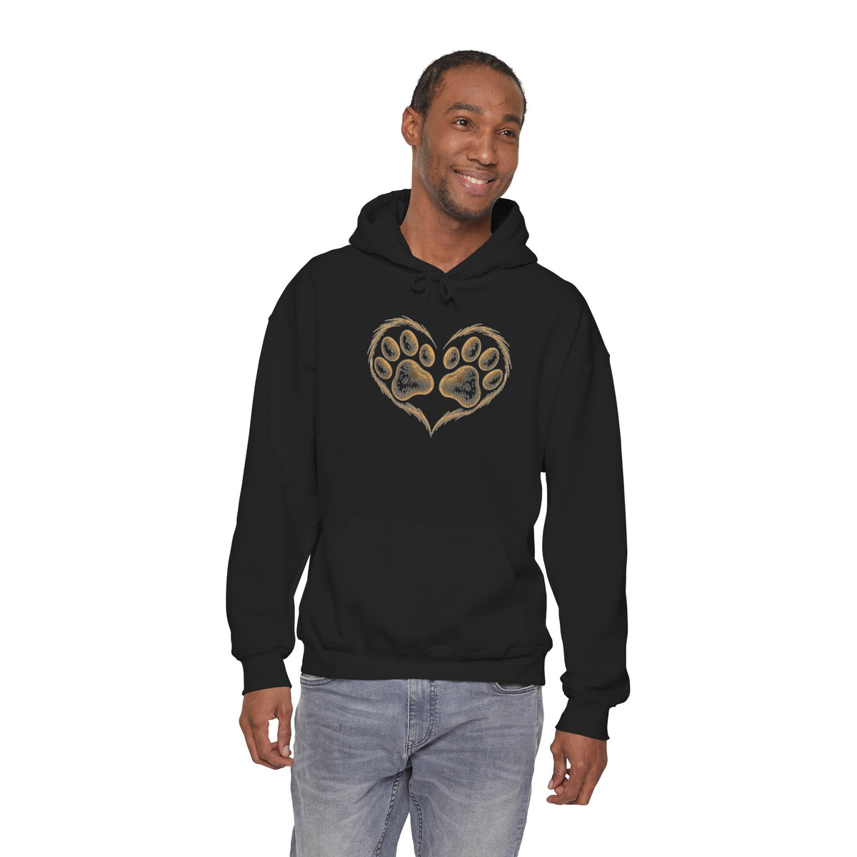 Paw Heart Hoodie – Cute Dog/Cat Paw Print Pullover for Pet Lovers