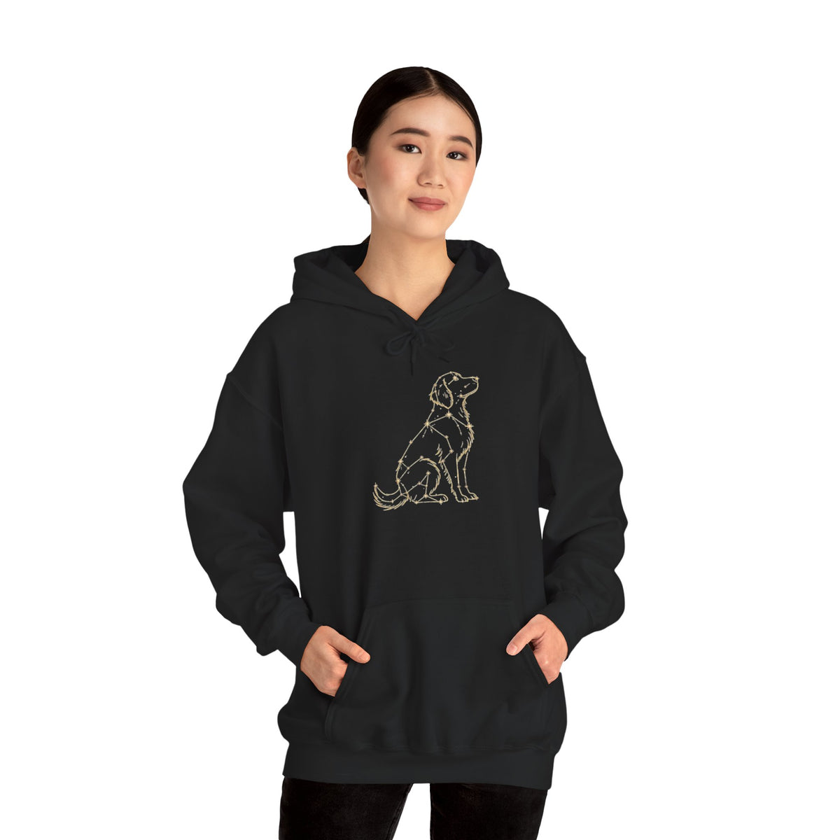 Golden Retriever Outline Hoodie — Minimalist Dog Lover Pullover