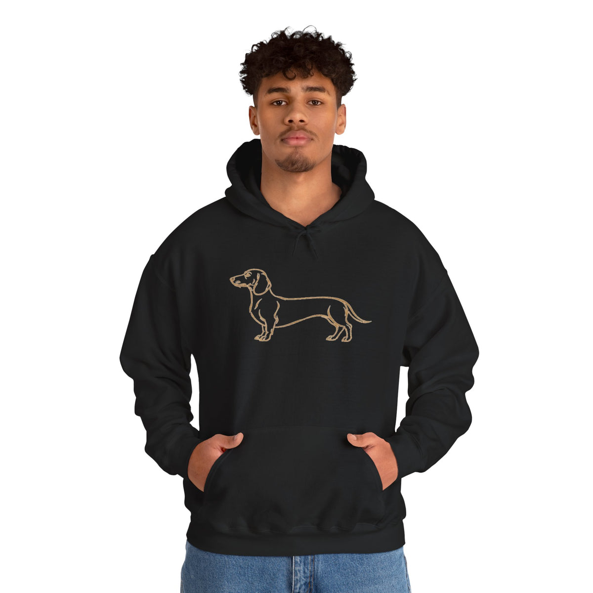 Dachshund Line Art Hoodie - Minimal Dog Lover Pullover