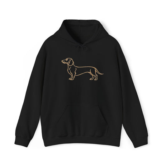 Dachshund Line Art Hoodie - Minimal Dog Lover Pullover