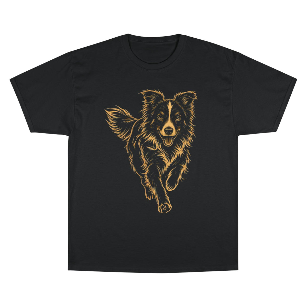 Border Collie Champion T-Shirt — Running Dog Graphic Tee for Dog Lovers