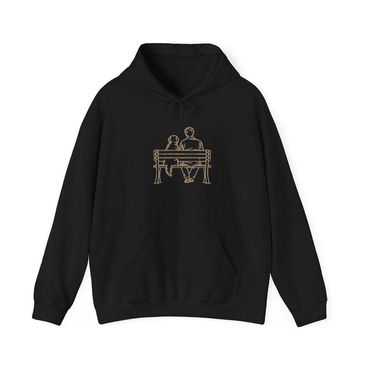 Couple on Bench Hoodie — Minimal Romantic Pullover for Couples & Gifts