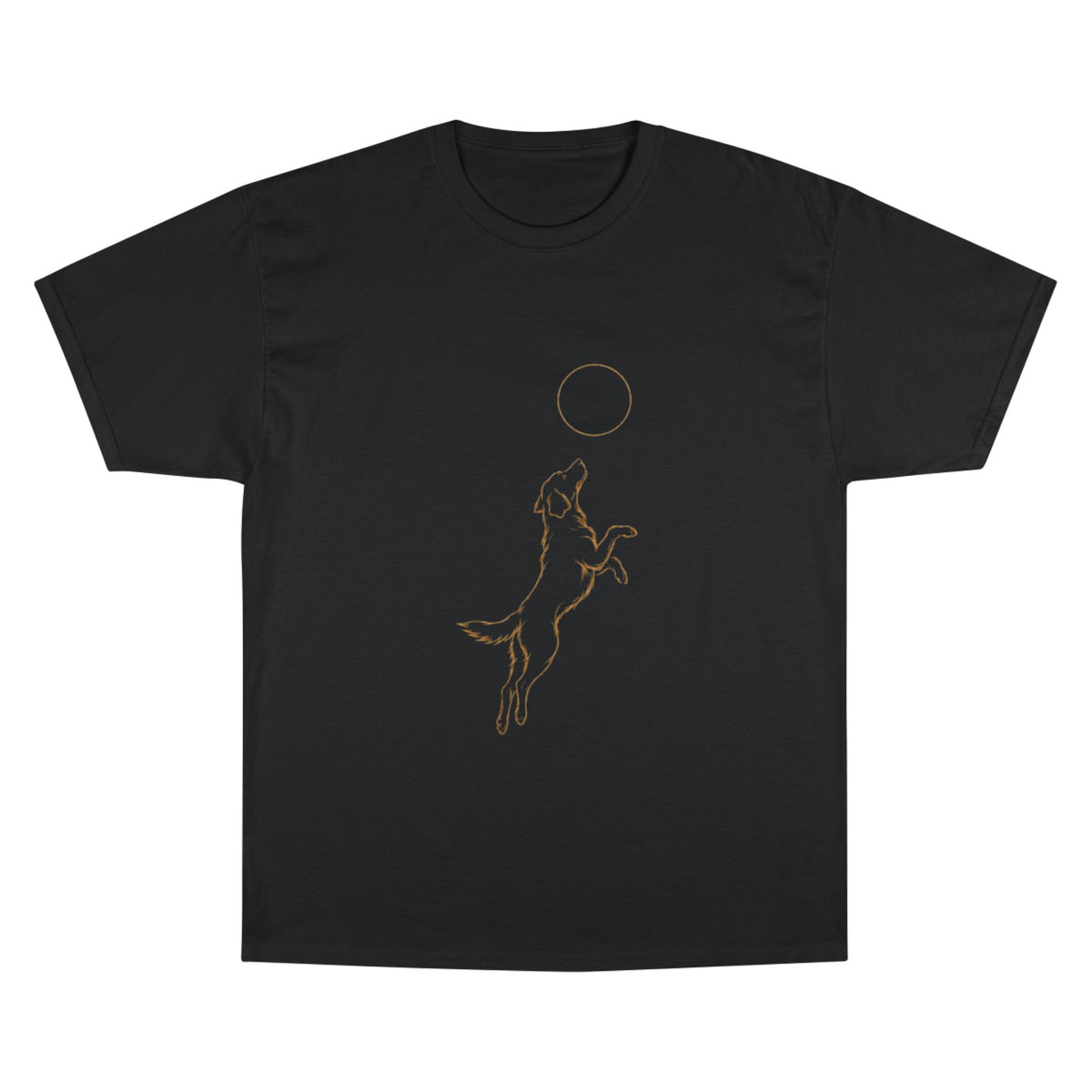 Champion T-Shirt — Minimalist Leaping Dog & Ball Graphic Tee