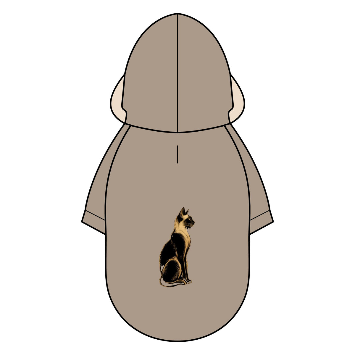 Cat Parka Jacket — Warm Hooded Dog & Cat Coat with Sitting Cat Design