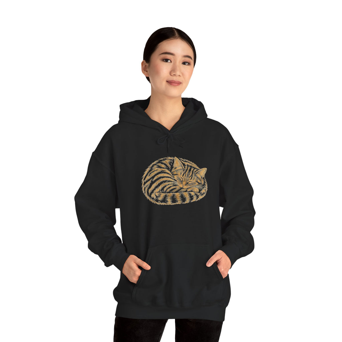 Sleeping Tabby Cat Hoodie – Cozy Cat Lover Sweatshirt