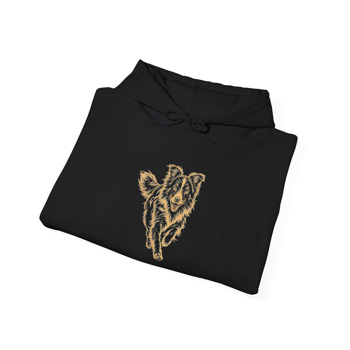 Wolf Spirit Hoodie — Golden Line Art Wolf Graphic Pullover