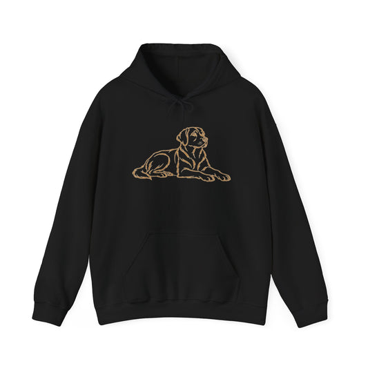 Labrador Outline Hoodie – Gold Line Dog Graphic Sweatshirt