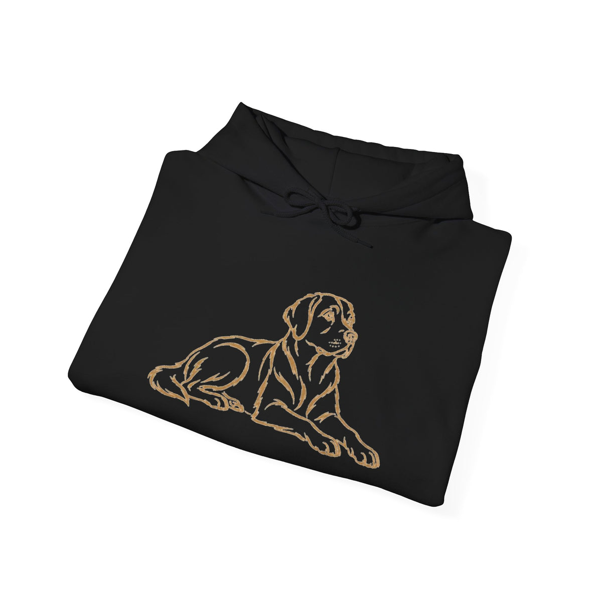 Labrador Outline Hoodie – Gold Line Dog Graphic Sweatshirt
