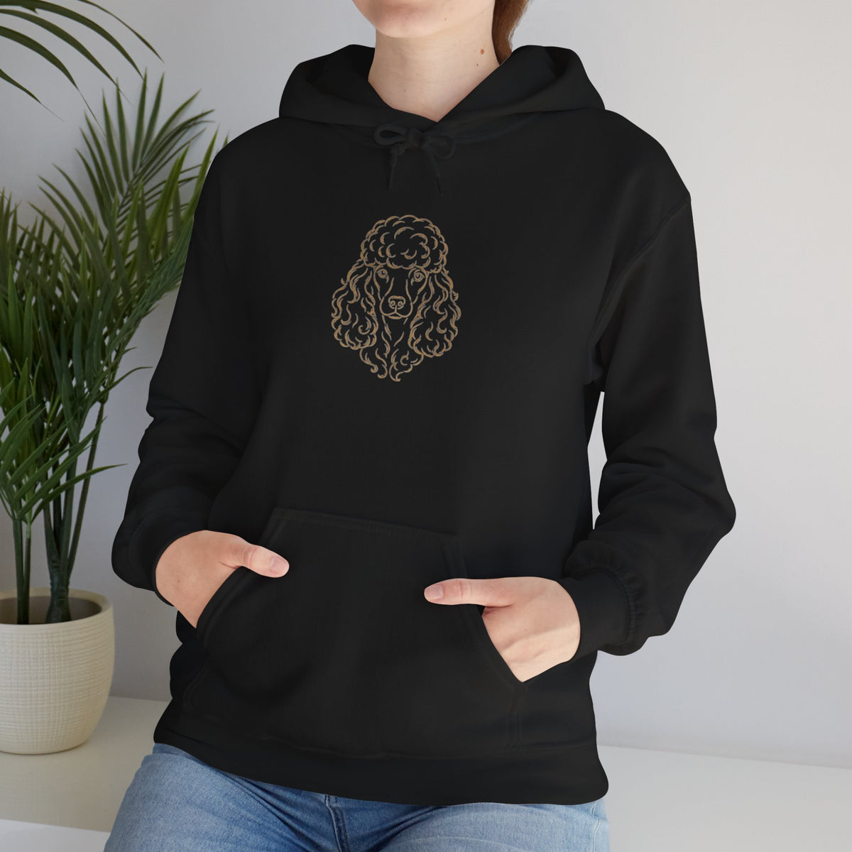 Celtic Knot Poodle Hoodie — Intricate Gold Dog Silhouette Sweatshirt