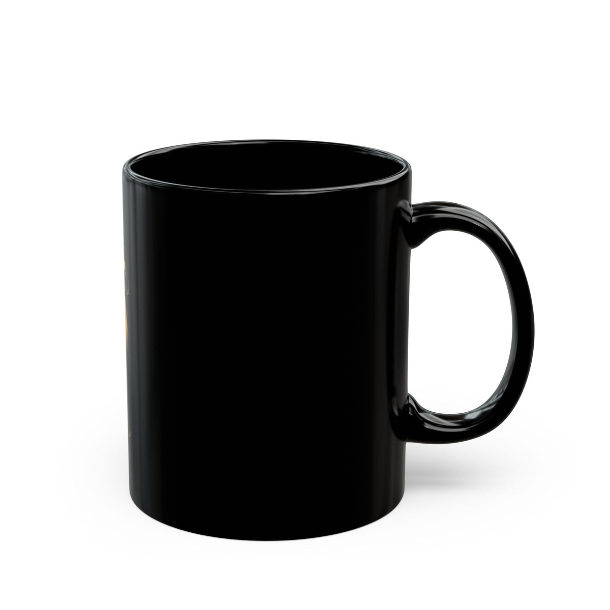 Black Cat Silhouette Mug — Elegant Golden Cat Coffee Cup (11oz & 15oz)